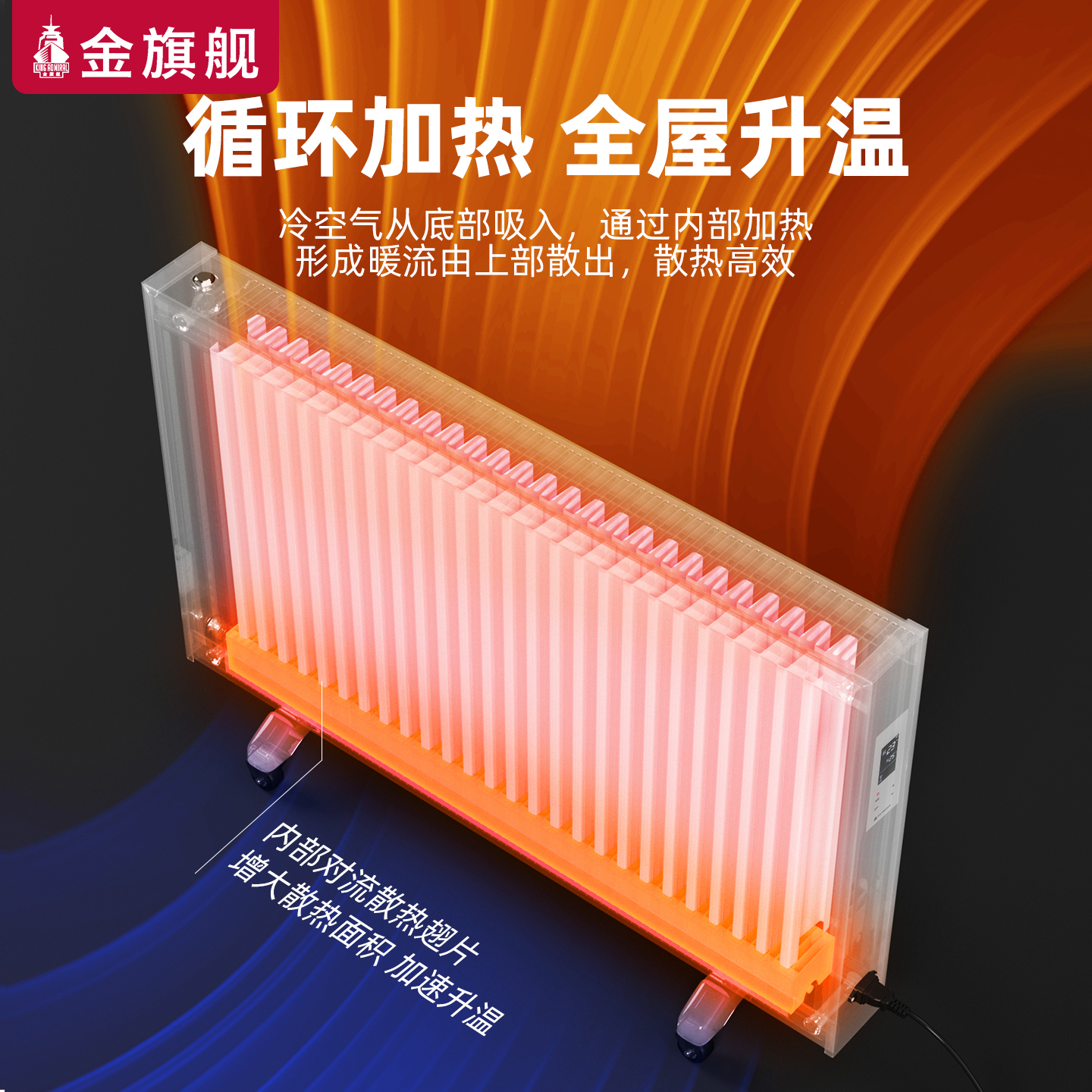 金旗舰智能注水电暖器家用取暖器移动加水循环电暖气片节能省电 - 图1