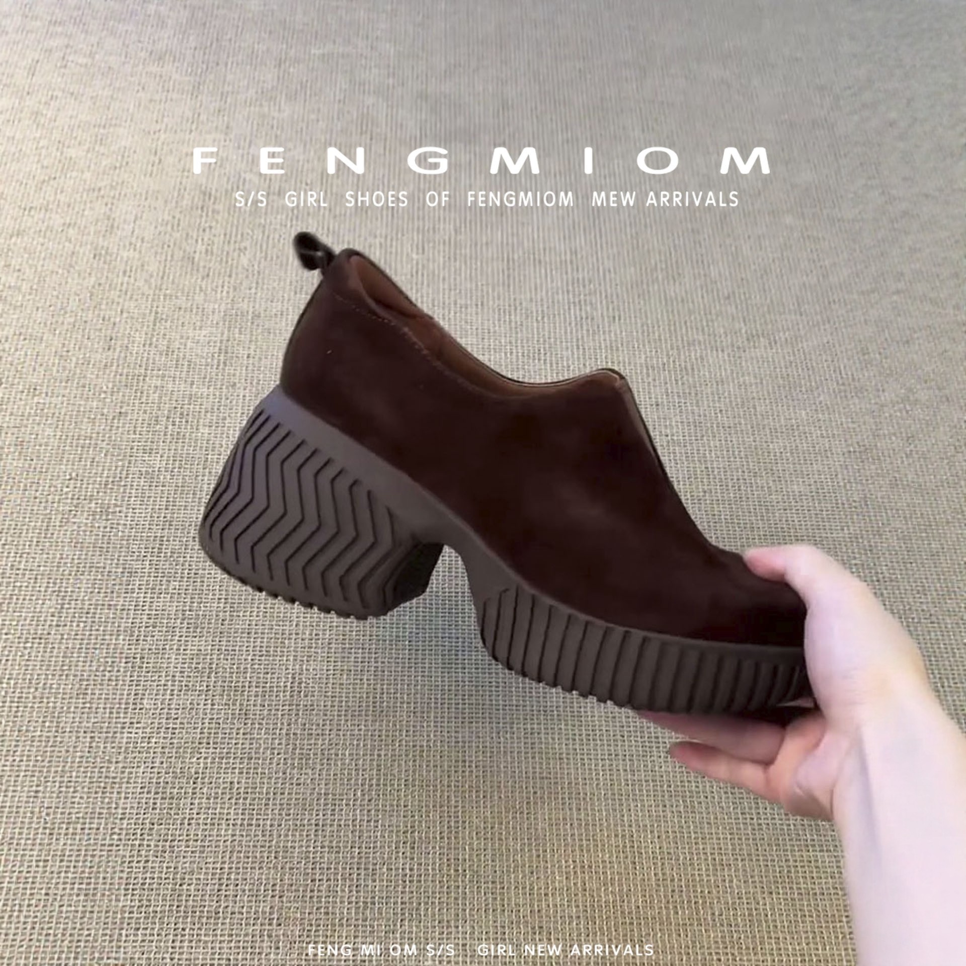 复古风圆头厚底增高乐福鞋女2025年秋冬新款一脚蹬小皮鞋通勤单鞋,淘宝优惠券,粉丝福利购,淘宝优惠卷