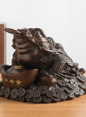 大型金蟾纳财黄铜摆件开业礼品