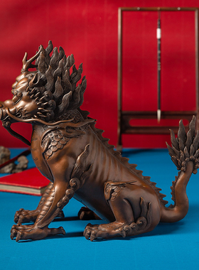 铜之美 紫铜獬豸摆件正义神兽法律文创工艺品律所律师开业礼品