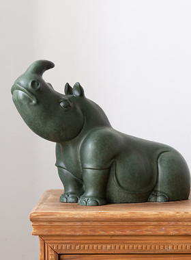 之美仿真动物黄铜玄关电视柜摆件