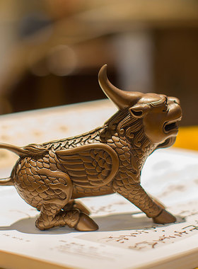 獬豸独角兽麒麟办公桌文房镇纸