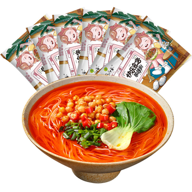稻花香快乐食客食客酸辣粉红薯粉米线方便面速食多口味6袋装整箱