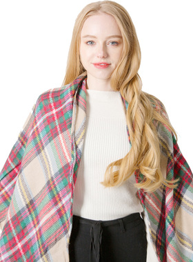 New Double-sided Colorful Plaid Square Scarf Triangle Scarf