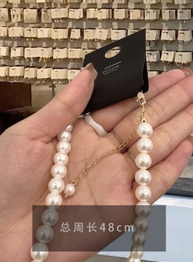 韩国饰品2023新款可爱甜美ins风颈链气质锁骨链春夏新款珍珠项链