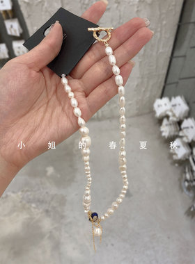 韩国饰品2024新款夏季颈链高级感小众设计气质眼睛锁骨链珍珠项链