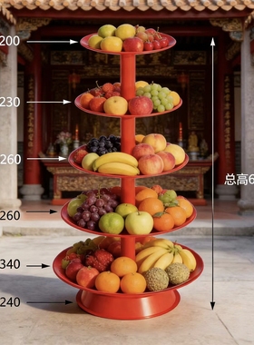 加厚不锈钢果盘新款水果多层供盘