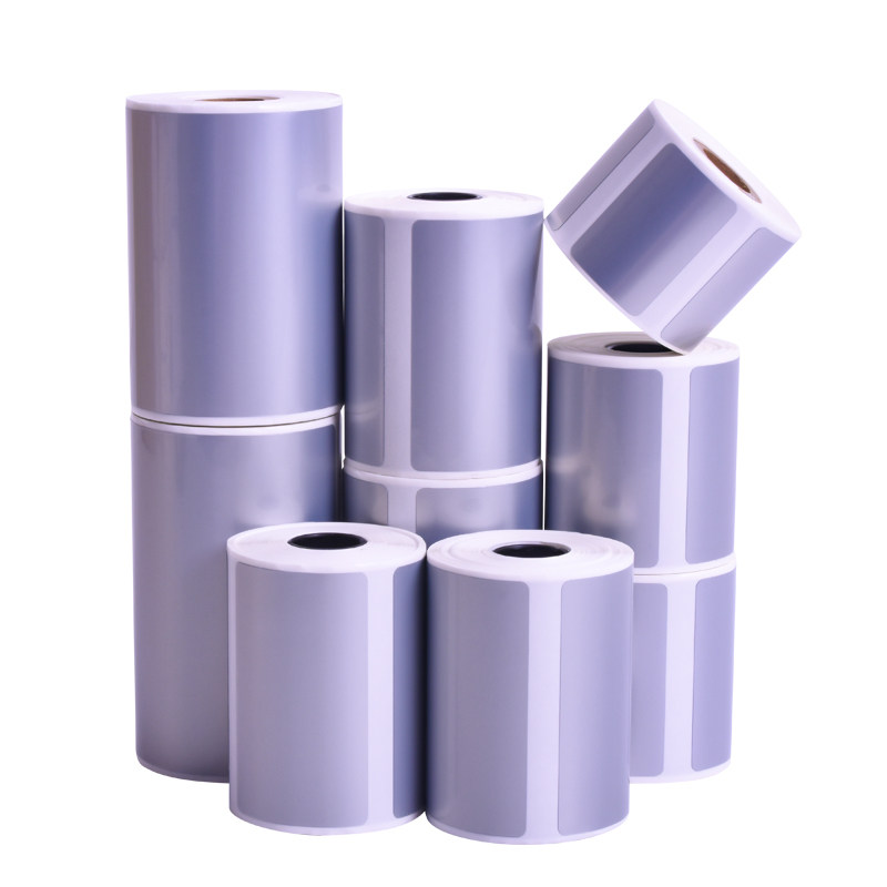 Small roll thermal sub-silver paper label paper 60*40*30 20 25 15 70*50 80 portable barcode printer matte silver price refrigerated five waterproof, oil-proof and tear-proof self-adhesive stickers