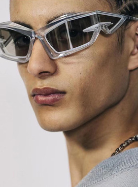 欧美个性机械朋克太阳镜男款Y2K未来科技感墨镜女潮嘻哈眼镜RAP