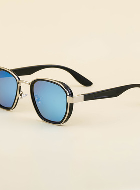 INS欧美复古偏光太阳镜男女高清炫彩椭圆框墨镜潮跨境眼镜shades