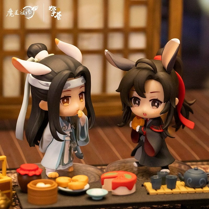 正版魔道祖师魏无羡蓝忘机Q版手办宵烛宿月正版动漫周边公仔摆件 - 图0