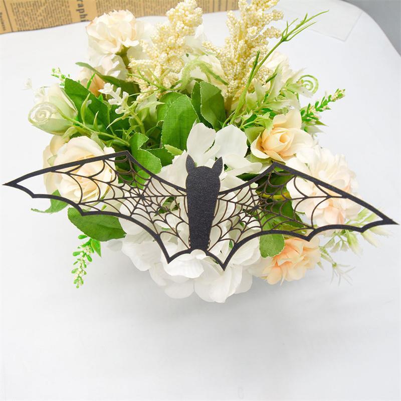 New 48Pcs Halloween 3D Hollow Bat Wall Stickers Black Bat St-图2