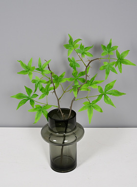 简约仿真叶子红色枫叶家居装饰软装插花婚庆柜台摆件长枝挂壁