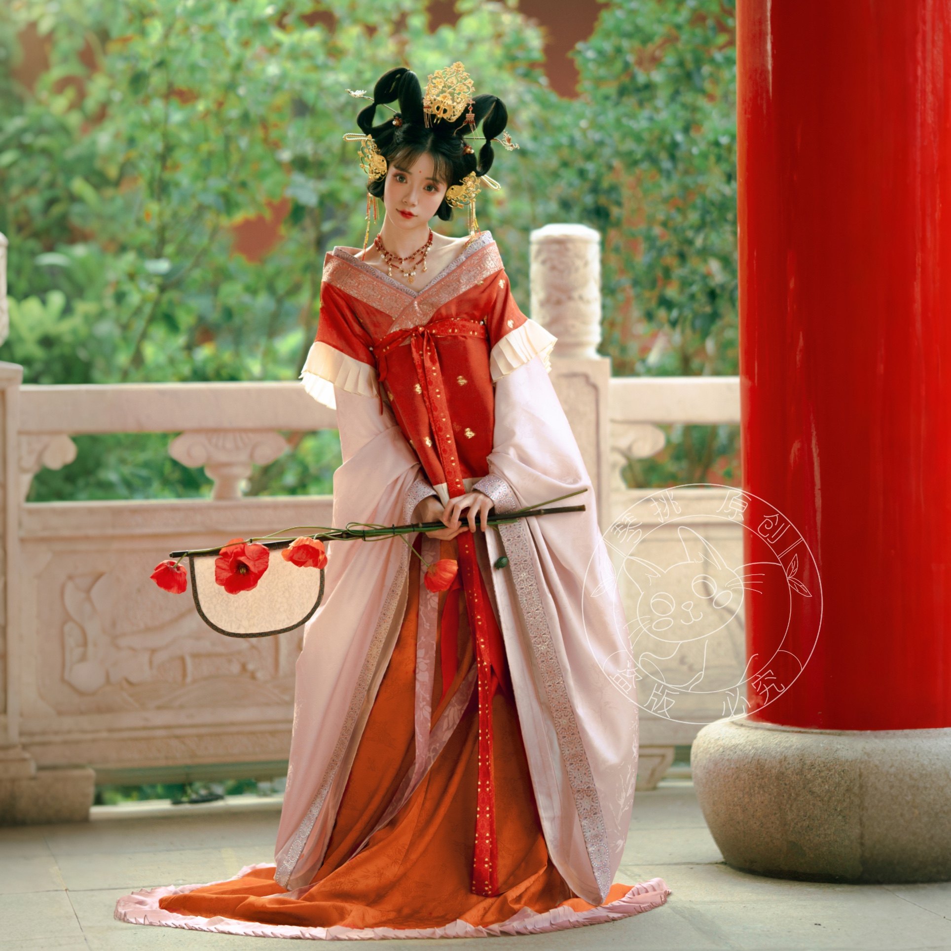 琴挑隋制【倾杯序·朱紫】半袖襦裙蔽膝袿衣复原魏晋,淘宝优惠券,粉丝福利购,淘宝优惠卷