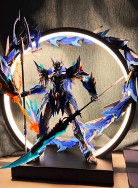 LED灯圈摆件圆环木质底座模型酒瓶禅意佛像手办直播背景补光摆件