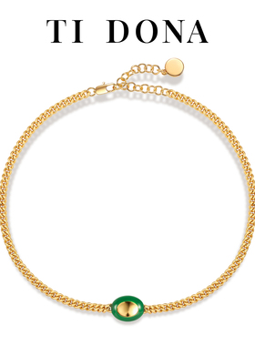 TIDONA珐琅锁骨链金银紫绿四色