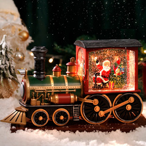 Christmas decorations locomotive music box Santa Claus Tree snowman floating snowflakes Toy Children Presents