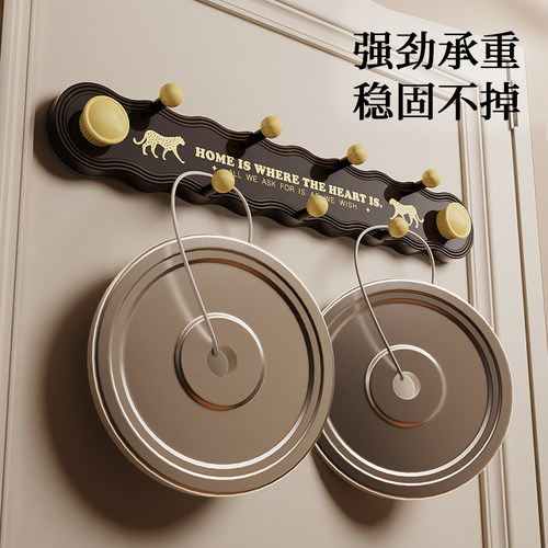 复古吸盘门后挂钩免打孔强力承重入户门后挂衣架一排式玄关挂衣钩 - 图2
