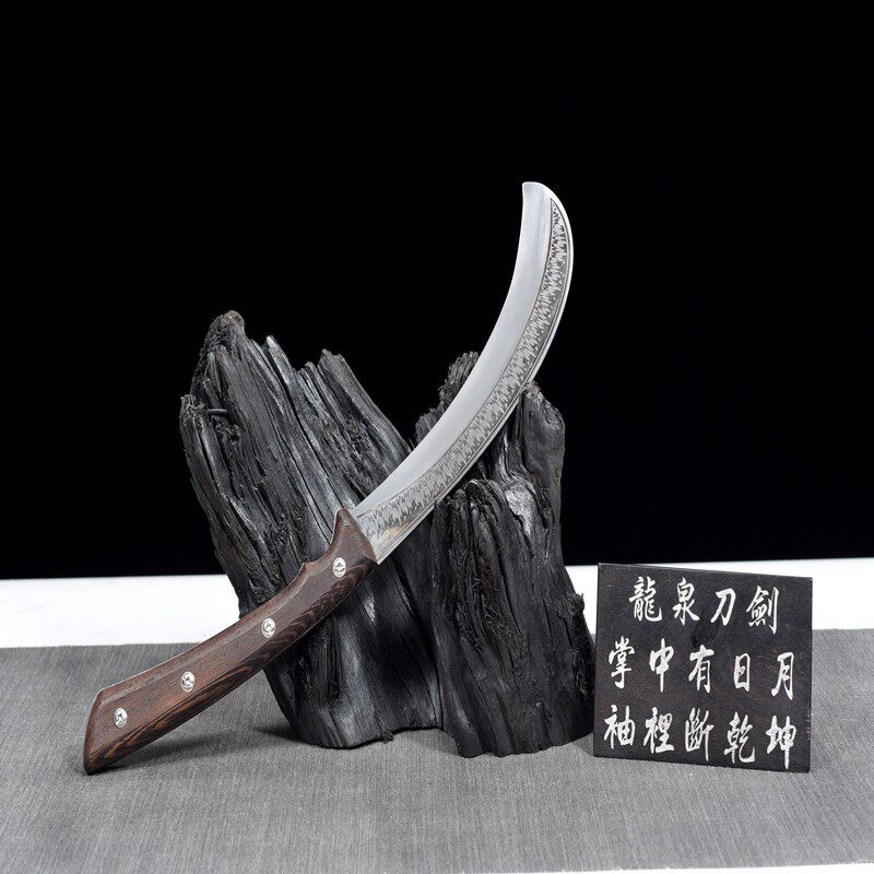龙泉手工锻打上山柴刀斩骨刀斩切刀砍骨刀厨师专用柴刀弯头火焰_虎窝淘