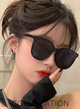 【2副墨镜】女韩版大框黑色偏光眼镜大脸显瘦高级感ins夏季街拍太