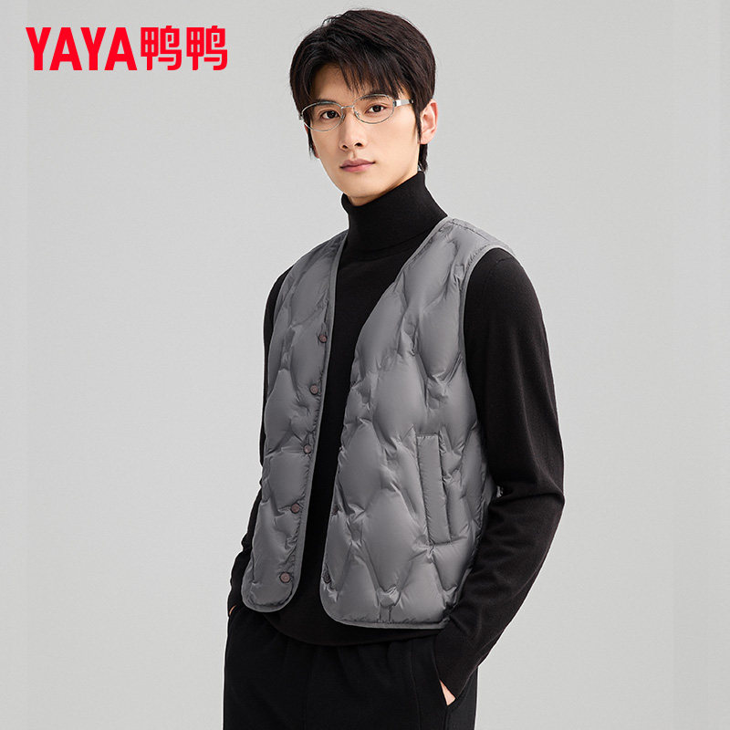 鸭鸭轻薄羽绒马甲男2025秋冬新品短款宽松休闲保暖时尚内搭上衣XJ,淘宝优惠券,粉丝福利购,淘宝优惠卷