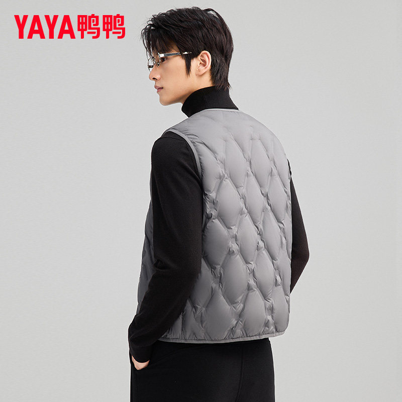 鸭鸭轻薄羽绒马甲男2025秋冬新品短款宽松休闲保暖时尚内搭上衣XJ,淘宝优惠券,粉丝福利购,淘宝优惠卷
