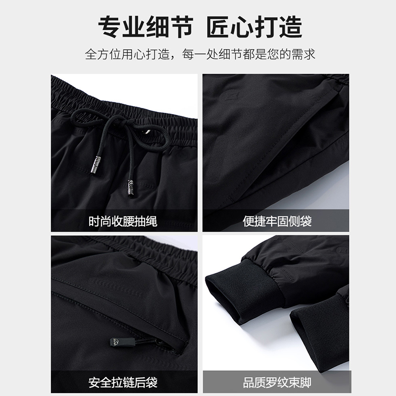 鸭鸭男士羽绒裤2024新款冬季外穿弹力休闲裤子加厚保暖鹅绒棉裤YG