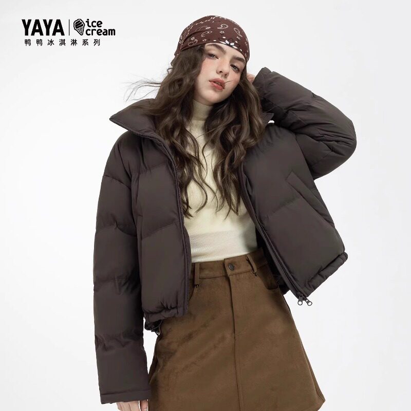 鞠婧祎同款冰淇淋系列鸭鸭羽绒服女冬季保暖加厚时尚百搭短款外套