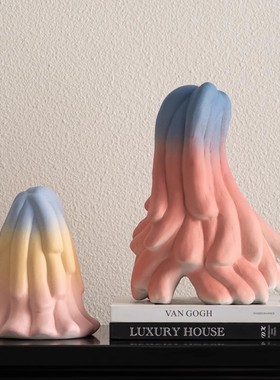 创意异型彩色陶瓷抽象佛手摆件样板房民宿家居桌面酒柜台面装饰品