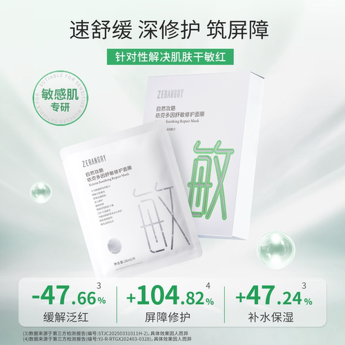 自然攻略依克多因舒敏修护面膜敏感肌改善泛红修护5片/盒 - 图3