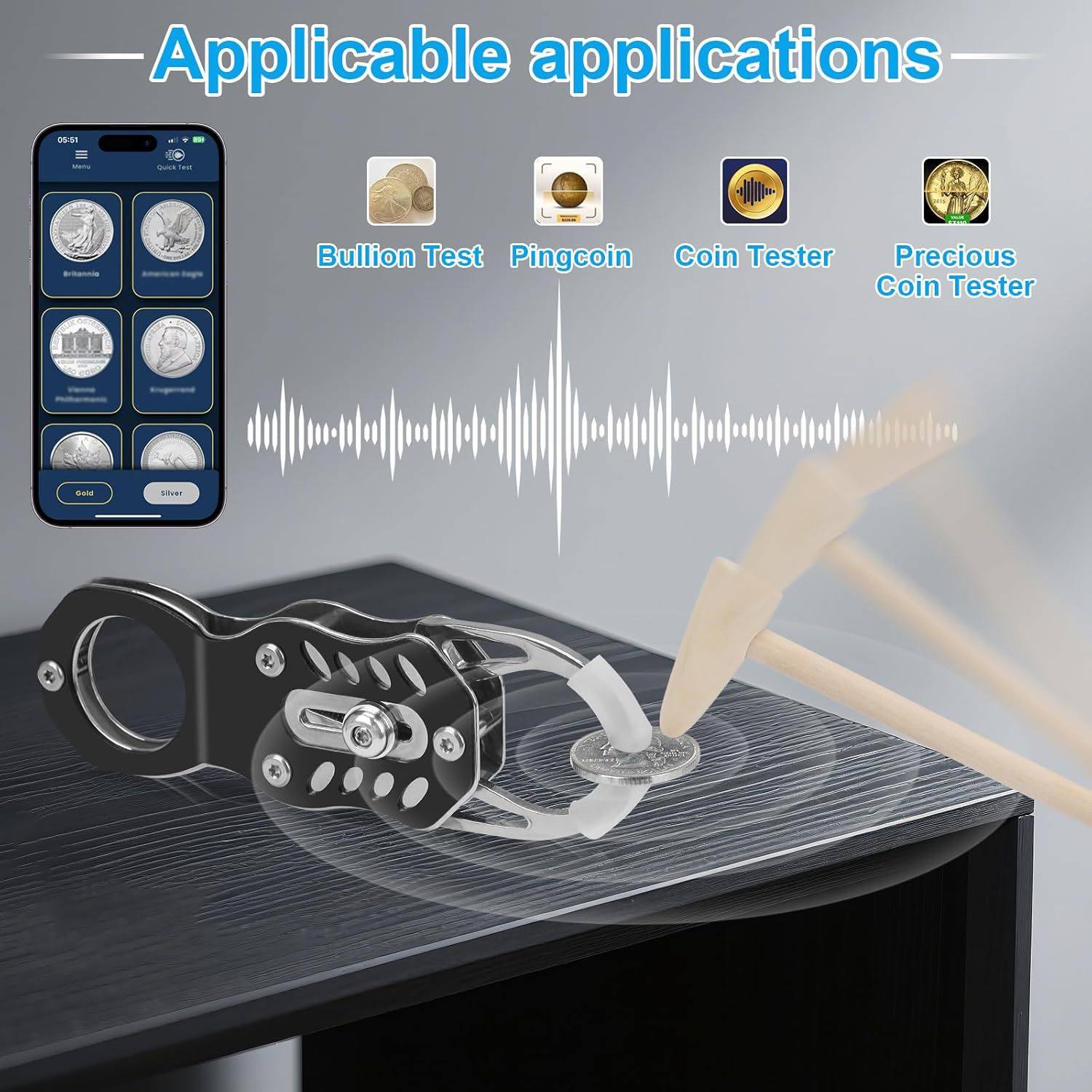 口袋硬币测试仪套件，金银硬币 Ping 测试 - 通过 Ping 共振测试,淘宝优惠券,粉丝福利购,淘宝优惠卷