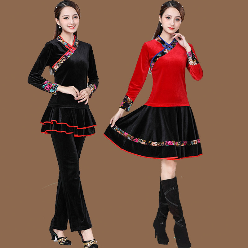 2022新款广场舞套装春秋冬金丝绒绣 维慕琳民族服装/舞台装