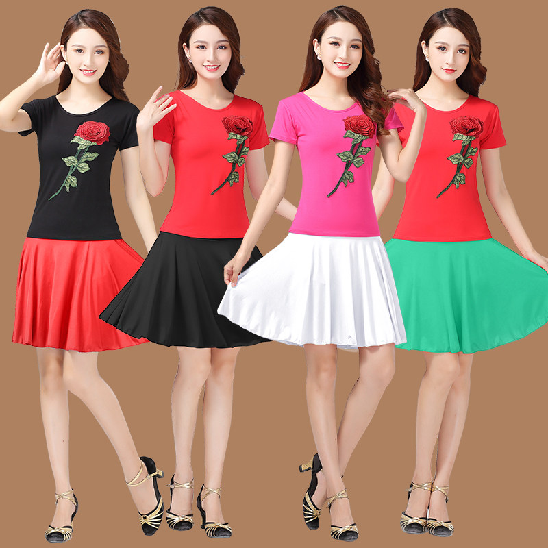 新款中老年广场舞民族风绣花裙子 维慕琳民族服装/舞台装