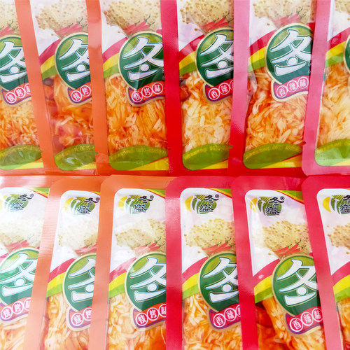冬盛金针菇香辣烧烤味开袋即食下酒菜零食小包装下饭菜咸菜小吃 - 图0