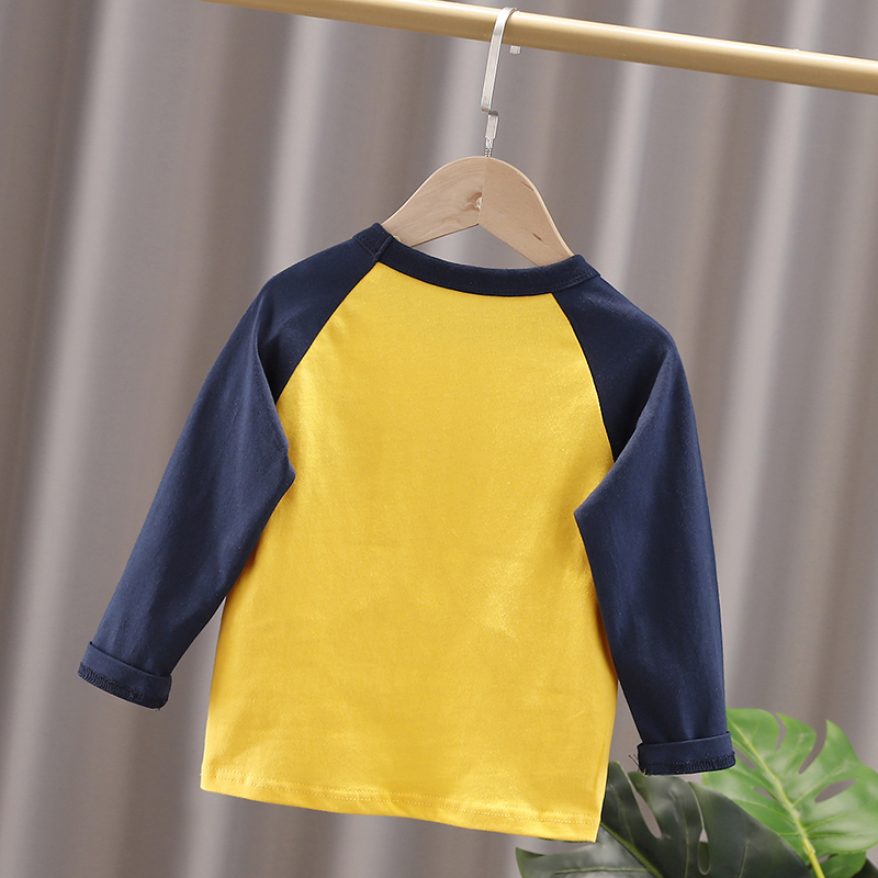 婴儿衣服男童长袖T恤秋装春秋儿童宝宝女童小童上衣薄款打底衫潮 - 图0