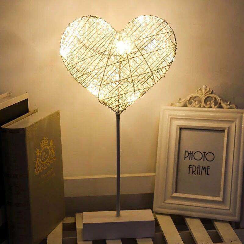 创意led编藤小夜灯 浪漫爱心五角星心情人节圣诞网红礼物台灯,淘宝优惠券,粉丝福利购,淘宝优惠卷