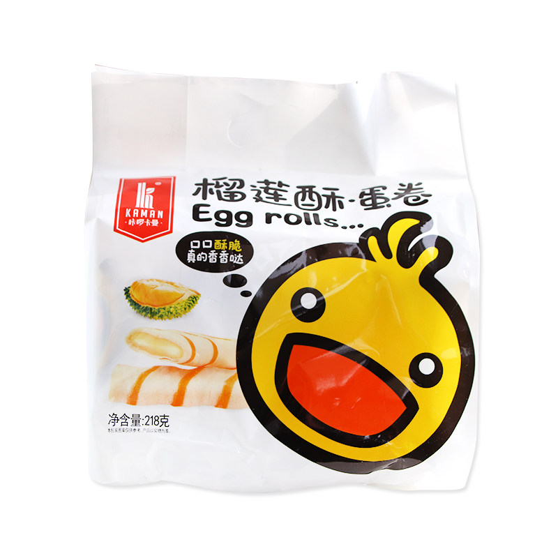 咔啰卡曼咸蛋黄榴莲夹心蛋卷大礼包 益信食品蛋卷饼干