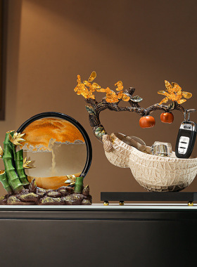 钥匙收纳玄关摆件轻奢客厅酒柜好事发生置物架招财装饰品乔迁