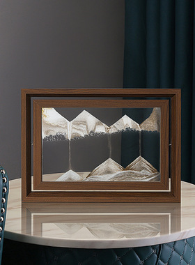 木框款流沙画摆件 乔迁新居礼客厅酒柜桌面家居前台 相框工艺品