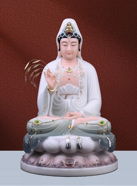 汉白玉娑婆三圣释迦牟尼观音菩萨家用供奉地藏王菩萨弥勒佛摆件