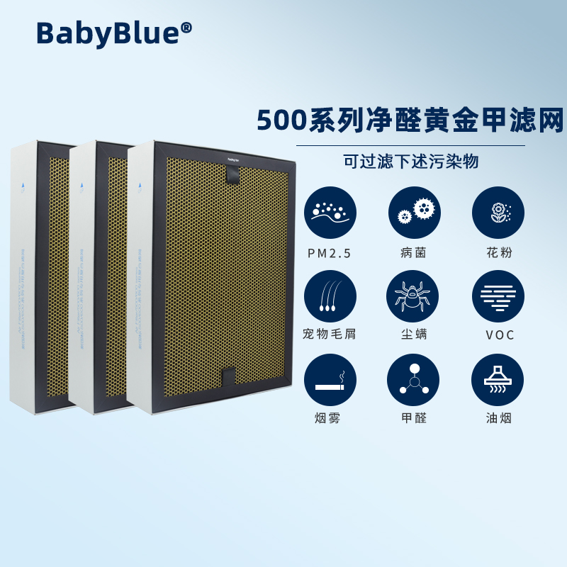 Babyblue适配Blueair布鲁雅尔570EF空气净化器500净醛过滤网滤芯 - 图1