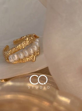 CQ肌理感法式14k包金戒指女