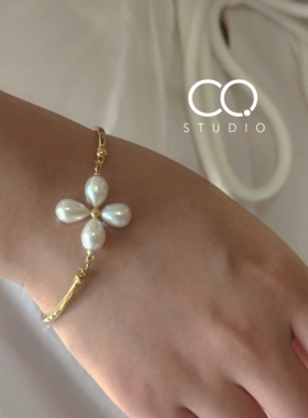 麦弗幸运花天然精致花朵珍珠手链