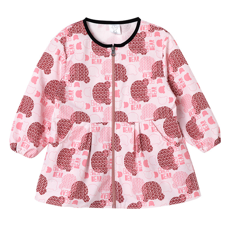 儿童罩衣全身防水长袖拉链绘画书法小学生羽绒服女孩宝宝吃饭围兜,淘宝优惠券,粉丝福利购,淘宝优惠卷