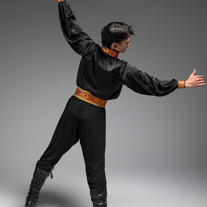 维吾族舞蹈演出服表演艺考服装现货男装学生2023新疆舞定制大码
