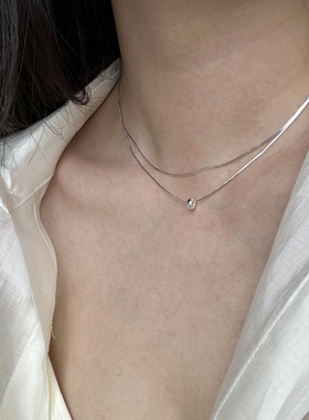 小众双层蛇骨链项链女款2025新款