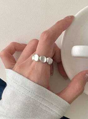 椭圆拉丝戒指小众设计轻奢高级感