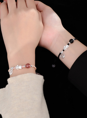 猫眼石貔貅福牌情侣手链轻奢小众