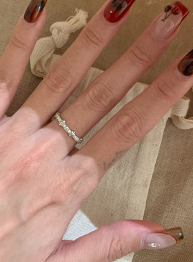 超闪蕾丝鸢尾花戒指女轻奢高级感