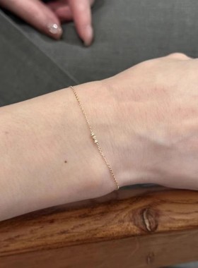 S925纯银极细三颗闪钻手链